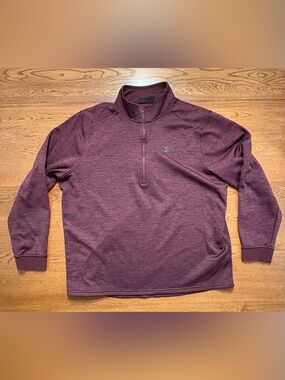 Under Armour Men's Heathered Burgundy 1/4 Zip Pullover